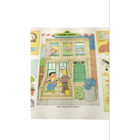Vintage CTW Seasame Street Bert and Ernie Vinyl Placemat Muppets Activity Sheet - Picture 6 of 7